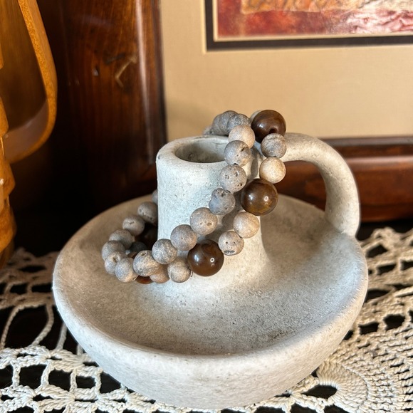 Stretch Bracelet Set Brown Tiger Eye Lava Stone Essential Oil Diffuser - Picture 1 of 5